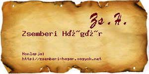 Zsemberi Hágár névjegykártya